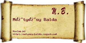 Mátyásy Balda névjegykártya